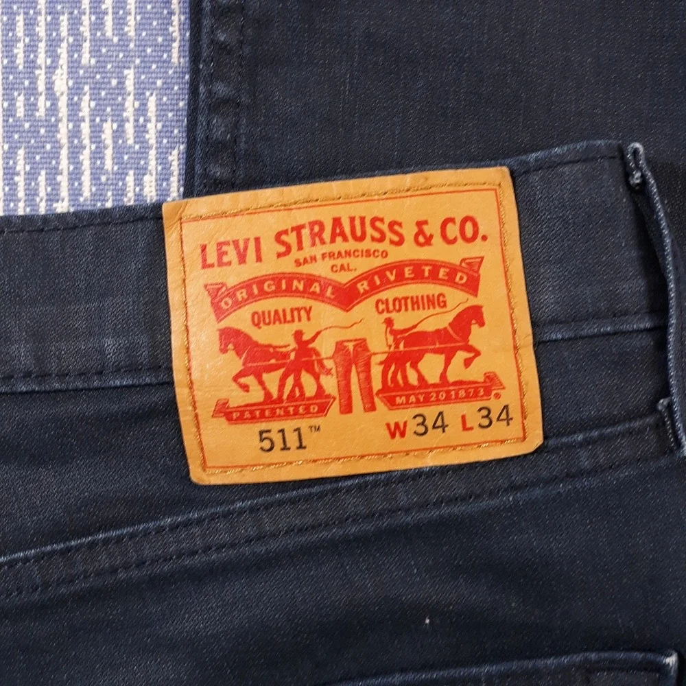 Levi's 511 Jeans Mens Size 34 x 34 Blue Cotton Blend 5-Pocket